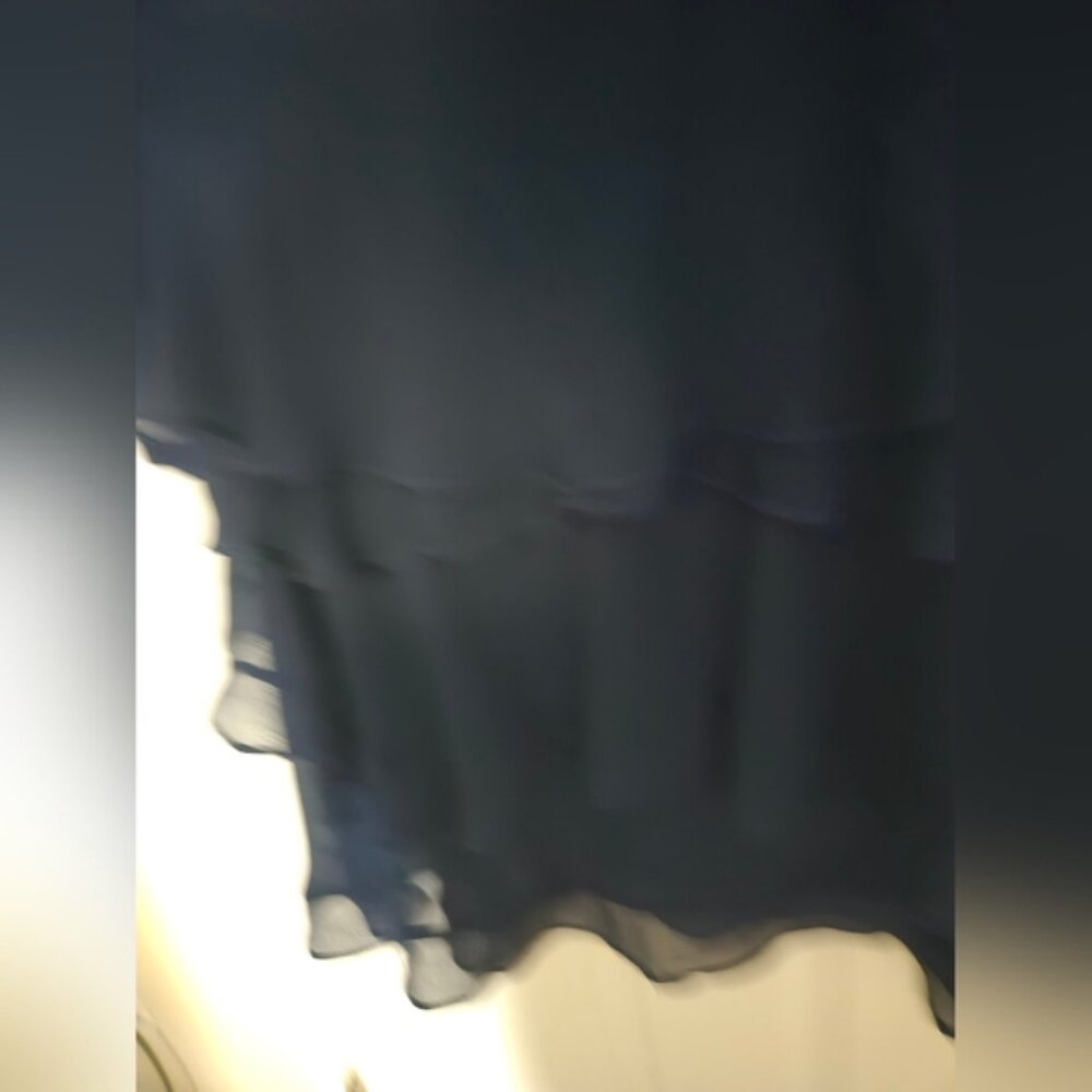 Sheer Navy Blue Dress with bottom ruffles - Picture 3 of 7